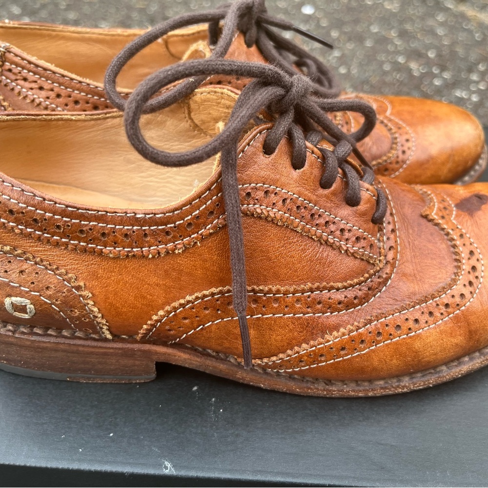 BED|STU Lita K II Women’s Size 6 Tan Rustic Oxford Shows- Wingtip Vintage shoe